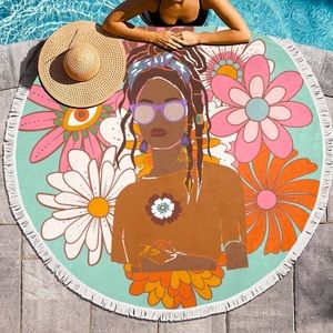 Circular Beach Mat/Towel 59” x 59”